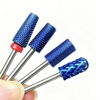 Embout de ponceuse à ongles en carbure, conique lisse et fin, 2,35 mm, bleu, pour polissage et meulage du gel acrylique, manucure, sécurité optimale