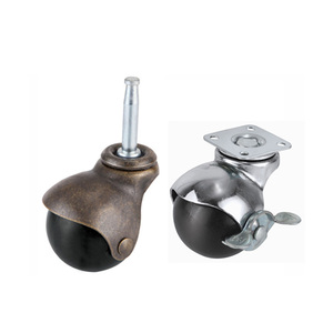 Antique <strong>Vintage</strong> Heavy Duty Swivel Plate 1.5 Inch 2 Inch Ball Caster <strong>Wheels</strong> for <strong>Furniture</strong>
