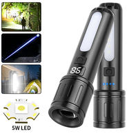 Projecteur LED COB Super Lumineux Blanc Laser Shingel 5 Modes Torche USB Type-C Lampe de Poche Extérieure en Alliage d'Aluminium