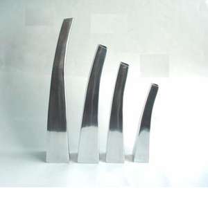 Cast Aluminium <b>Flower</b> Vase Square and Curled Shape With <b>Mirror</b> Polish Available in Mat Finish Also Home Decoration Vase - Product Image 2