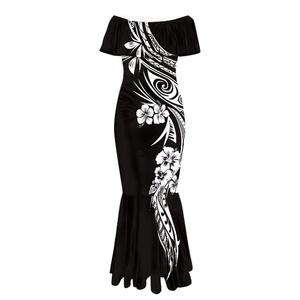 2025 hawaïen Tribal motif sirène <span class=keywords><strong>robe</strong></span> dame taille élastique plage <span class=keywords><strong>robe</strong></span> de soirée maillot de bain couvrir en gros - Product Image 3