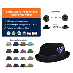 หมวกสักหลาด Fedora สำหรับผู้หญิง,หมวกขนสัตว์สีดำวินเทจปักลายโบสถ์ในฤดูหนาวทำด้วยมือแบบกำหนดเอง