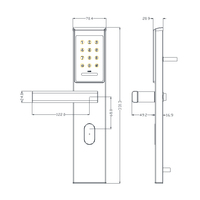 Cerradura Electrónica para Hotel de Acero Inoxidable con Tarjeta RFID y Sistema de Software para Hotel y Apartamento