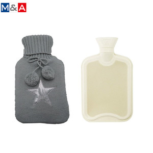 2L de goma botella de agua caliente de <span class=keywords><strong>color</strong></span> <span class=keywords><strong>gris</strong></span> de punto cubierta - Product Image 1