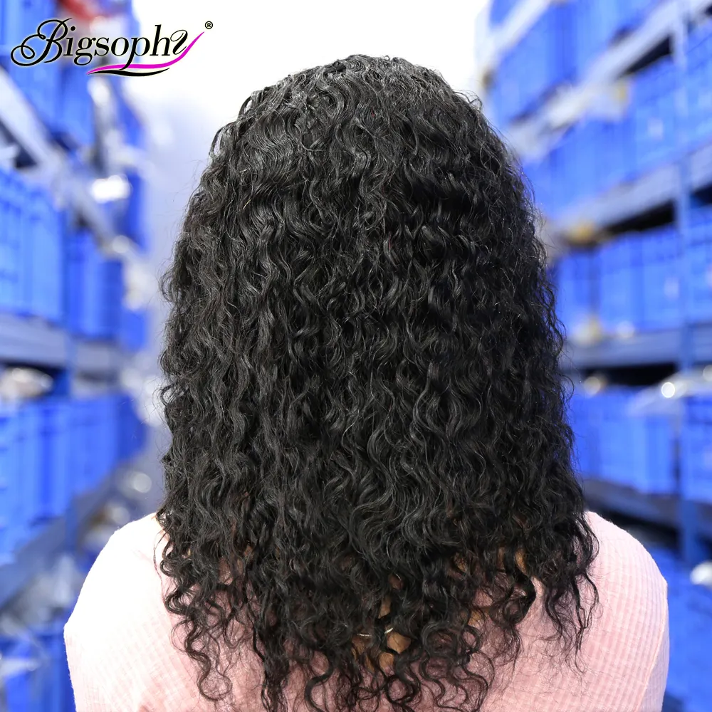 Factory Cheap Ladies Women Semi Human Hair Wigs,HD Lace Frontal Loose Deep Wave Ladies Wigs