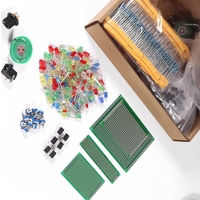 Kit d'assortiment de composants électroniques Mega de 1900 pièces : condensateurs, résistances, LED, transistors, diodes, 1n270 Germanium, prises DC
