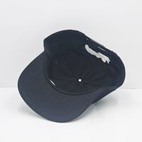 Casquettes unisexes personnalisées de haute qualité à 5 panneaux non structurées en nylon noir avec logo brodé, style sport, profil bas