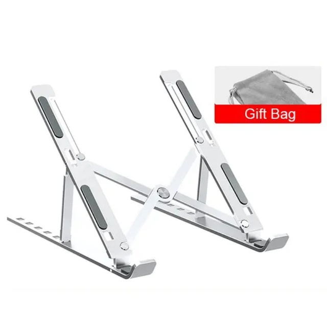 Aluminum Alloy Plastic Convertible Laptop Stand for MacBook Pro Air Ergonomic Foldable Adjustable Ventilated Desktop Riser