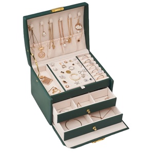 <b>Jewelry</b> Display Case Portable <b>Jewelry</b> Storage Box Layer With Drawer Case <b>Jewelry</b> Carry Case - Product Image 1