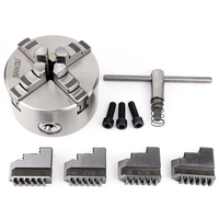 Mandrin de tour auto-centrant en acier SANOU K12-250 Series à 4 mors, 250 mm, mors standard/separés/3 trous avant, mandrin à spirale 0,05 mm