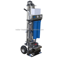 Système de dessalement par osmose inverse mobile 500L/H à poussée manuelle pour la production d'eau potable, le nettoyage de vitres extérieur et le lavage de voitures