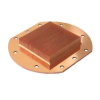 Dissipateur thermique en cuivre à ailettes usinées CNC OEM 80x80mm pour l'électronique semi-conductrice