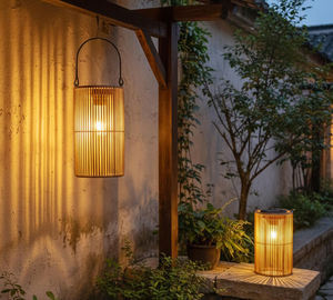 Outdoor Waterdichte Zuidoost-Aziatische Noordse Stijl Plastic Rotan Zonne-Energie Hangende Lantaarn Abs Solar Tuin Verlichting Voor Decoratie - Product Image 6