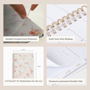 Impresión de Libros, Encuadernación Espiral, Logotipo en Lámina Dorada, Papel Ecológico Personalizado, Agenda A5, Diario, Organizador, Cuaderno, 80 Hojas - Product Image 3
