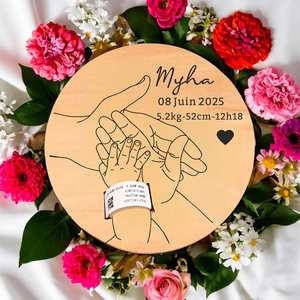 Panneau d'affichage 3D en bois pour nom de bébé et données de naissance, portable, durable, fait main, prix usine, pour annonce de naissance en milieu hospitalier - Product Image 6