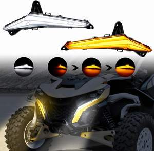 Éclairage tout-terrain Accessoires de feux de signalisation ATV Feux de virage séquentiels blancs DRL et jaunes pour Can-Am <span class=keywords><strong>Maverick</strong></span> R - Product Image 3