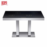 L'AOPA Service Personnalisé Commercial En Acier Inoxydable Rectangle Cadre Diviser Hot Pot Table À Manger