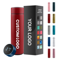 Individuelle 500 ml Wasserflasche Digitale Thermosflasche Smart Cup Intelligenter Thermobecher Fitness Edelstahl-Flasche mit Teesieb