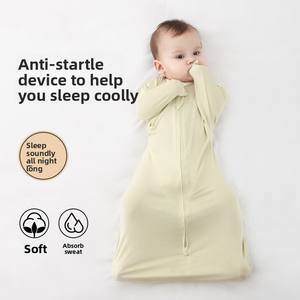 <span class=keywords><strong>Gigoteuse</strong></span> Bébé Respirante avec Fermeture Éclair Bidirectionnelle et Manchettes Mitaines pour Nouveau-né - Product Image 1