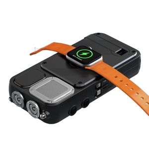 Banco de Energía Solar Inalámbrico de Emergencia para Exteriores de 16000 mAh, Carga Rápida, Soporte para Teléfono Móvil y Reloj, Linterna, Cable Micro USB Integrado - Product Image 1