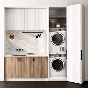 Venta Directa de Fábrica, Mueble de Lavandería con Fregadero Interior Minimalista Personalizado, Diseño Moderno - Product Image 1