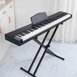 BDMUSIC 88 مفتاح بيانو رقمي خشبي أدوات لوحة مفاتيح إلكترونية مزج تيكلادو مع استجابة متوسطة الطول واللمس