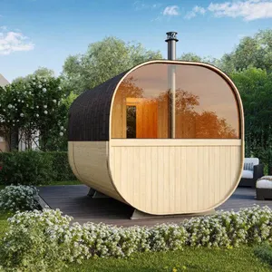 Nordic Outdoor Sauna Sauna raum Klares Zedernholz für 8 Personen
