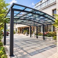 Abri de voiture en polycarbonate et alliage d'aluminium pour villa, hôtel, parking extérieur, abri pour véhicules