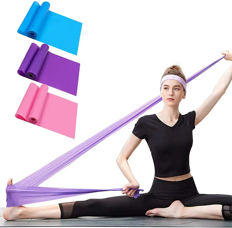 Bande de résistance élastique en Latex personnalisée Oem, 6 pieds, Pilates, entraînement d'étirement, Yoga, rouleau