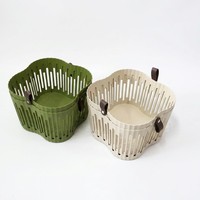 Panier de rangement en plastique ajouré durable, panier à linge portable, bac organisateur multi-usages pour salle de bain et chambre