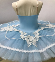 Nouveau justaucorps bleu clair avec jupe tutu de ballet attrayante pour filles modèle TUTU-37