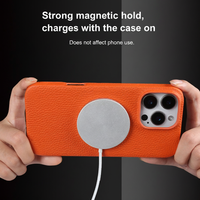 Étui de téléphone en cuir pleine fleur véritable de qualité supérieure pour iPhone 17 Pro Max 16 15, protection intégrale antichoc de l'objectif, texture litchi faite à la main