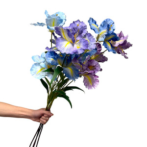 Bouquet de fleurs d'iris artificielles 30cm-100cm en soie, haute simulation, décoration pour salon et centre commercial - Product Image 1
