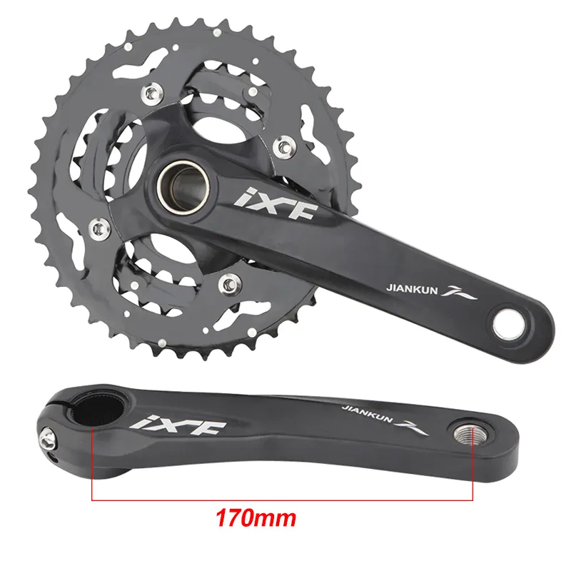 JIANKUN Mountainbike Kurbel garnitur 170mm 27/30 Geschwindigkeit 24-32-42T 3-Gang Hohl integrierte Kettenrad MTB Kurbel Kettenrad Fahrrad teile