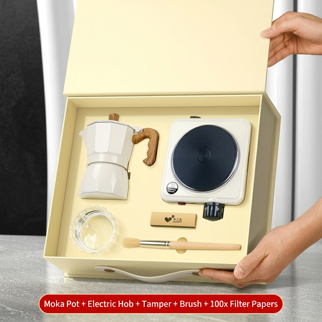 White 5-piece set, dual-valve version (with stove)