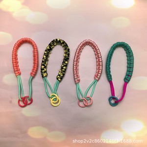 Correa de Muñeca Trenzada Hecha a Mano para Colgar Bolsos, Cordón de Paracord de 4 mm, Asa Corta de Tela Colorida, Múltiples Colores a Elegir - Product Image 2