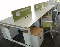 Escritorio de Oficina Moderno para 4 Personas, Tablero de Melamina Nivel E0, Proveedor Chino 2026