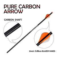 Flèches de carabine à poulies en carbone pur de 20 pouces, pointes en acier, nocks en plastique, diamètre intérieur de 7,62 mm |   Chasse à l'arc de précision légère et durable