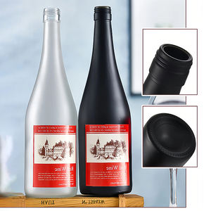 Botella de Vidrio Transparente de 750 ml Personalizada, Color Ámbar Negro, para Champán, Vino, Licor, Tequila, Brandy - Product Image 6