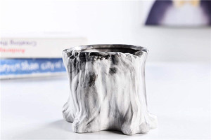 Vasi da <span class=keywords><strong>fiori</strong></span> in ceramica per interni Vasi da 4.35 pollici succulenti per fioriera piccoli vasi in ceramica per <span class=keywords><strong>Cactus</strong></span> Set 4 Pack albero ceppo succulento - Product Image 2