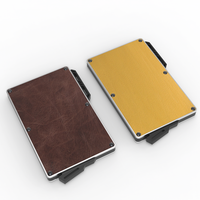 Porte-cartes de crédit CardHoda en métal, portefeuille antivol RFID, fermeture éclair en aluminium, blocage RFID court, en cuir PU et lin, grand format