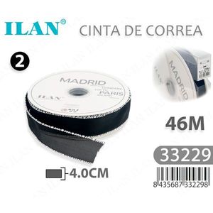 Nastro in Velluto Nero 4.0Cm 46M Madrid Paris Londra Tokyo Milano per Artigianato e Decorazione - Product Image 3