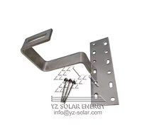 Support de montage solaire réglable YZ en acier inoxydable 304, crochet pour toit en tuiles photovoltaïques pour système de montage de panneaux photovoltaïques domestiques