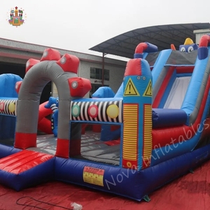 Công viên giải trí vui nhộn mới nhất chủ đề Phi Hành Gia bơm hơi lâu đài nảy nhà với đôi trượt - Product Image 1