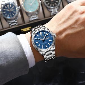 Orologio da <span class=keywords><strong>uomo</strong></span> Poedagar 683 con doppio calendario, impermeabile, luminoso, quadrante rotondo, <span class=keywords><strong>cinturino</strong></span> in <span class=keywords><strong>acciaio</strong></span> inossidabile, orologio al quarzo da <span class=keywords><strong>uomo</strong></span>. - Product Image 6