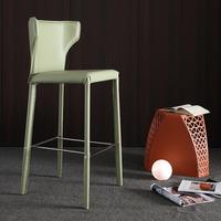 Chaise de bar à dossier nordique moderne selle en cuir tabouret de bar haut populaire chaise haute design