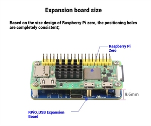 Scheda di sviluppo GGDX Raspberry Pi <span class=keywords><strong>Zero</strong></span> con espansione HUB USB a 4 canali 2.0, comunicazione tramite pin superiore, Plug and Play per RPi0_<span class=keywords><strong>S</strong></span> - Product Image 3