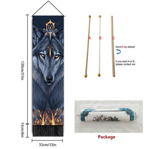 พรมแขวนผนังสำหรับผู้ชายเด็กผู้ชายห้องนอนพิมพ์ลาย3D หมาป่าศิลปะที่สวยงาม - Product Image 5