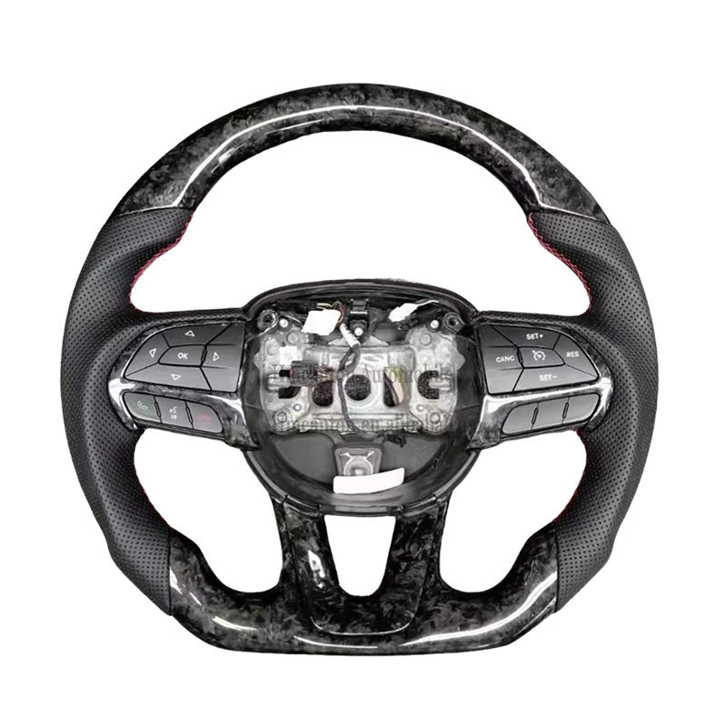 Forged Carbon+Perforated Leather+Red Stitching+No