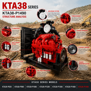 Pompe à eau KTA38-P1490, <span class=keywords><strong>moteur</strong></span> diesel 37,7 L 1007 kW 1800 tr/min 24 V, démarrage électrique, unité de puissance robuste pour drainage municipal - Product Image 4